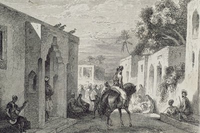 Straße in einer Stadt in Sansibar, 1860er Jahre von French School